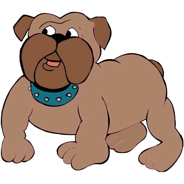 Curious Bulldog Cartoon PNG Clip art