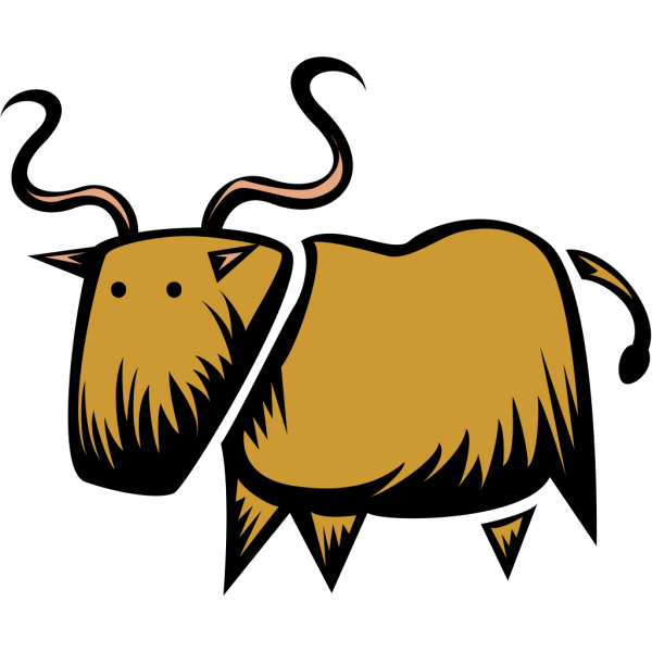 Stylized Brown Bull PNG Clip art