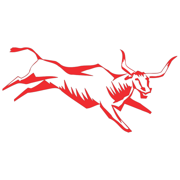 Red Jumping Bull Art PNG Clip art