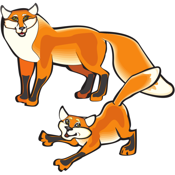 Parent And Child Foxes PNG images