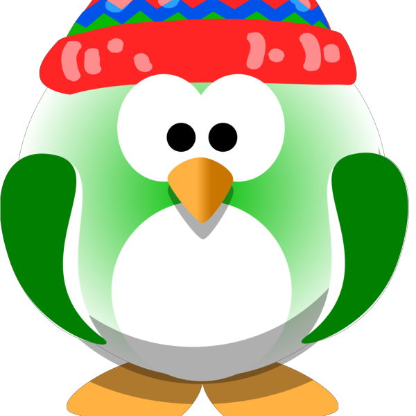 Green Penguin With Hat PNG Clip art