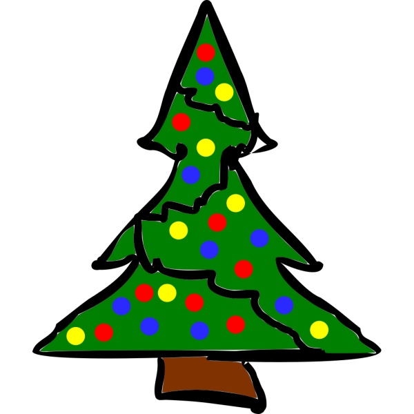 Decorated Christmas Tree With Snow PNG Clip art