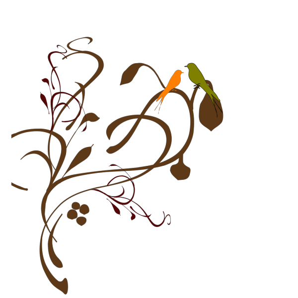 Birds On A Branch PNG Clip art