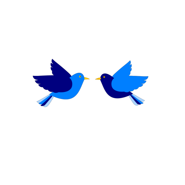 Two Blue Birds PNG Clip art