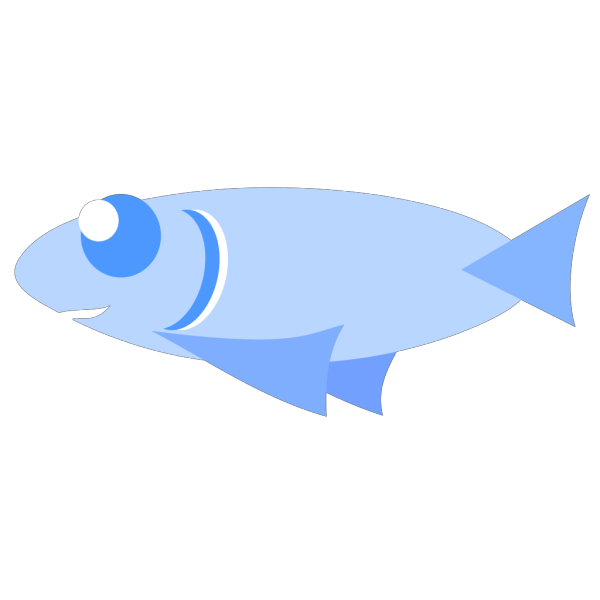 Simple Blue Fish Art PNG Clip art