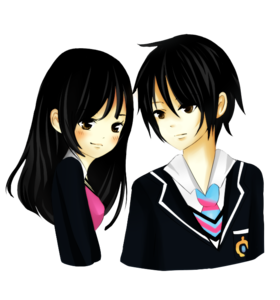 Anime Love Couple PNG Pic PNG Clip art