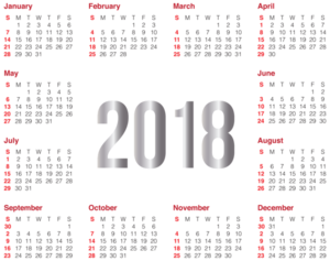 Calendar 2018 PNG Clipart PNG Clip art