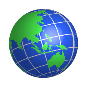 Globe 3D Blue and Green icon png